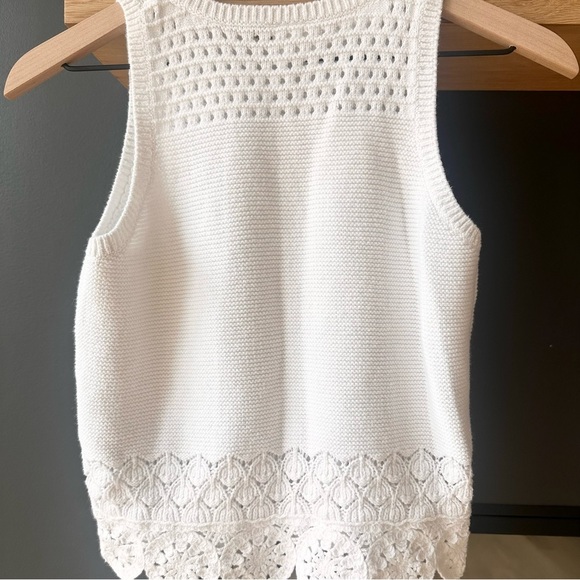 Abercrombie kids white crochet knit tank top 13/14 - Picture 4 of 7